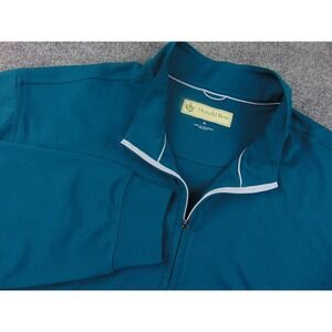 Donald Ross Quarter Zip Pullover Mens XL Teal Solid Performance Golf Sweater